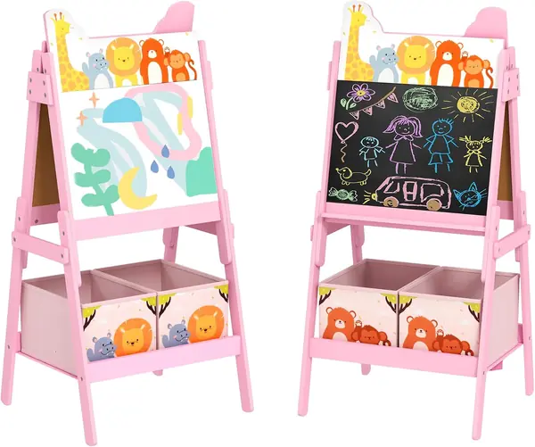 2-in-1 Kindertafel, doppelseitige Kinder Staffelei…