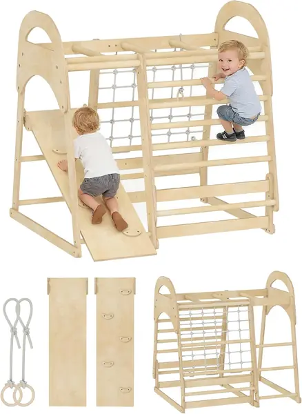 6-in-1 Montessori Klettergerüst Indoor für 3-6 Jahre…