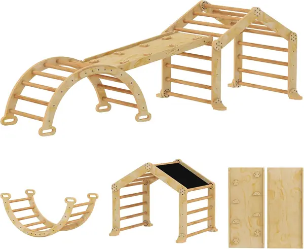 9-in-1 Montessori Klettergerüst Indoor für Kinder 1,5-4…