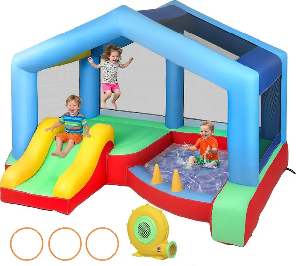 Aufblasbares Schloss 4 in 1 mit Gebläse für 3 Kinder von…