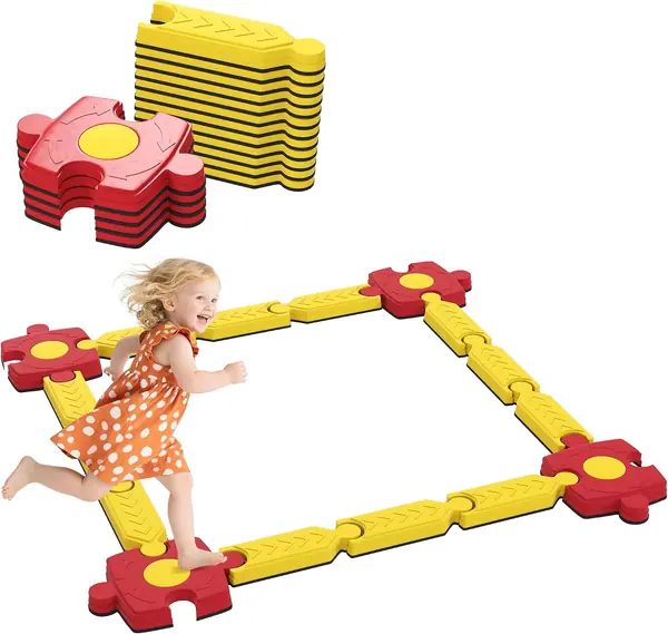 Balancierbalken Kinder Schwebebalken mit 4 Balanciersteine