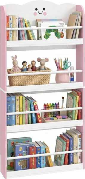 Bücherregal Kinder Wandregal mit 4 Etagen 60 x 15 x 120…
