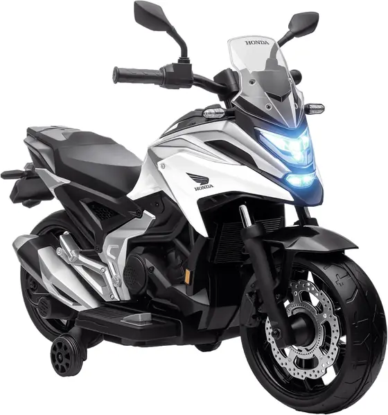 Elektro Kindermotorrad Elektrisch MP3 USB 3-6 Jahre Weiß