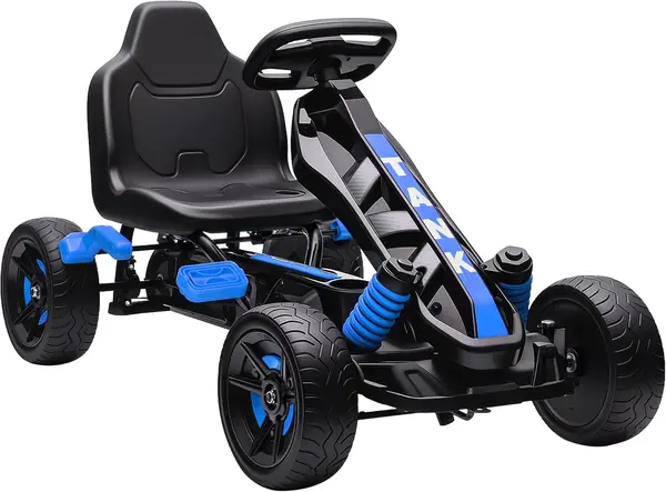 Gokart Tretauto mit Handbremse für Kinder 3-6 Jahren Blau