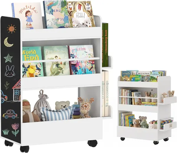 Kinder Bücherregal 4 Regalen für 3–8 Jahre 66,5x32,5x86,5…