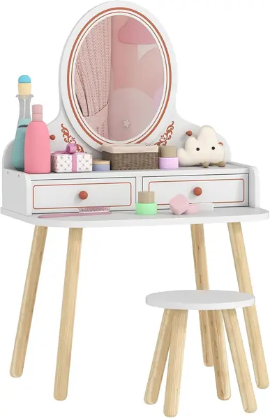 Kinder Schminktisch Set mit Spiegel für Mädchen 3-8 Jahre…