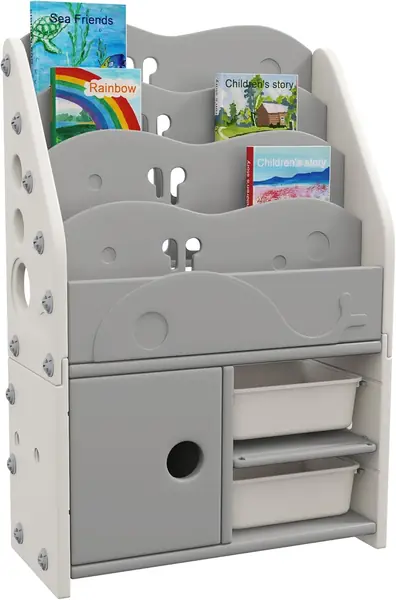 Kinderregal mit 2 Aufbewahrungsboxen 67 x 29 x 98 cm…