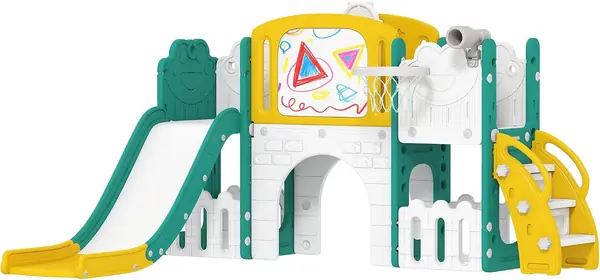 Kinderrutsche mit Klettergerüst 7 in 1 für Kleinkinder…