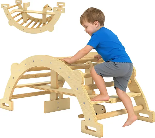 Montessori Klettergerüst 2 in 1 Kletterbogen, Kinder 2-4…