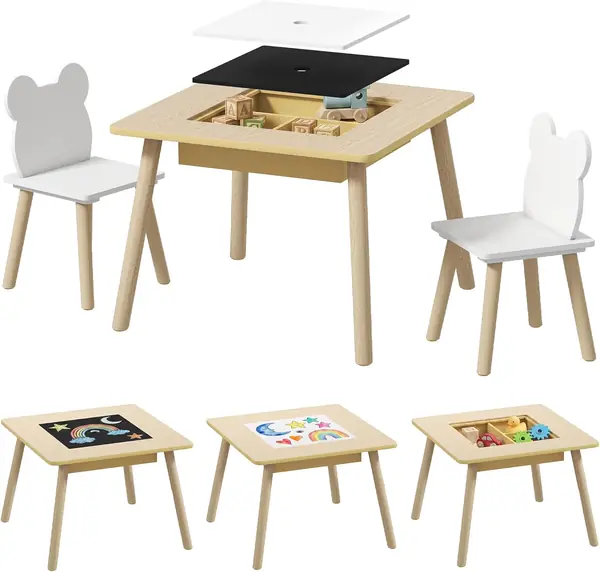 Set aus 1 Tisch und 2 Stühlen, 3-teilig, für Kinder…
